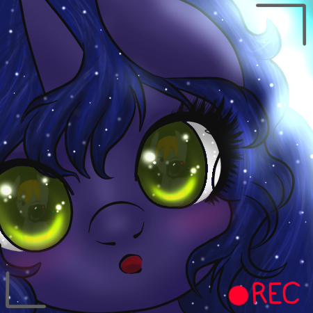 Size: 450x450 | Tagged: safe, artist:kinjareta, derpibooru import, oc, unofficial characters only, pony, unicorn, bust, camera, ethereal mane, female, image, looking at you, mare, png, portrait, solo, starry eyes, starry mane, wingding eyes