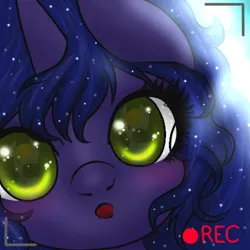 Size: 450x450 | Tagged: safe, artist:kinjareta, derpibooru import, oc, unofficial characters only, pony, unicorn, bust, camera, ethereal mane, female, image, looking at you, mare, png, portrait, solo, starry eyes, starry mane, wingding eyes