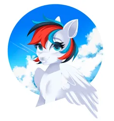 Size: 1922x2048 | Tagged: safe, artist:irusumau, derpibooru import, oc, unofficial characters only, pegasus, pony, cloud, image, jpeg, sky, solo