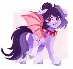 Size: 2048x1936 | Tagged: safe, artist:irusumau, derpibooru import, oc, unofficial characters only, bat pony, pony, collar, image, jpeg, solo