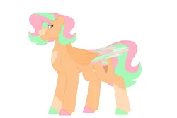 Size: 1280x854 | Tagged: safe, artist:itstechtock, derpibooru import, oc, oc:rainbow sherbet, pegasus, pony, colored wings, female, image, jpeg, mare, multicolored wings, simple background, solo, white background, wings