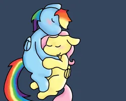 Size: 1280x1024 | Tagged: safe, artist:fluttersdoodles, derpibooru import, fluttershy, rainbow dash, blushing, cuddling, eyes closed, image, jpeg, sleeping, smiling, snuggling