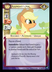 Size: 344x480 | Tagged: safe, derpibooru import, applejack, the last roundup, applejack's hat, ccg, cowboy hat, crystal games, enterplay, hat, image, jpeg, merchandise, smiling, solo