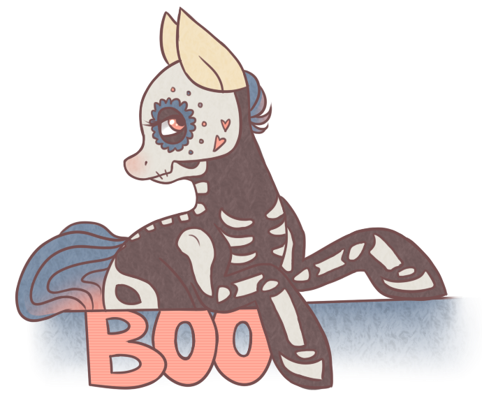 Size: 690x600 | Tagged: safe, artist:cloudbrownie, derpibooru import, oc, oc:psyque, unofficial characters only, earth pony, pony, bone, clothes, costume, female, halloween, halloween costume, holiday, image, looking at you, mare, png, side view, simple background, skeleton costume, solo, transparent background