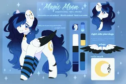 Size: 3000x2000 | Tagged: safe, artist:cofiiclouds, derpibooru import, oc, oc:magic moon, unofficial characters only, pegasus, pony, image, jpeg, pronouns, reference sheet, solo