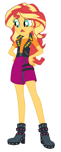 Size: 1900x4704 | Tagged: safe, artist:gmaplay, derpibooru import, sunset shimmer, equestria girls, equestria girls series, overpowered (equestria girls), absurd resolution, boots, clothes, hand on hip, image, pants, png, shoes, simple background, skirt, solo, transparent background, vest