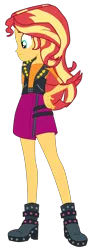 Size: 1900x5182 | Tagged: safe, artist:gmaplay, derpibooru import, sunset shimmer, equestria girls, equestria girls series, overpowered (equestria girls), absurd resolution, boots, clothes, hand on hip, image, pants, png, shoes, simple background, skirt, solo, transparent background, vest