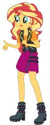 Size: 1900x4746 | Tagged: safe, artist:gmaplay, derpibooru import, sunset shimmer, equestria girls, equestria girls series, overpowered (equestria girls), absurd resolution, boots, clothes, hand on hip, image, pants, png, shoes, simple background, skirt, solo, transparent background, vest