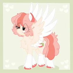 Size: 2048x2048 | Tagged: safe, artist:moonydropps, derpibooru import, oc, oc:berry bunches, unofficial characters only, pegasus, pony, chest fluff, ears, ears up, hair, image, jpeg, mane, smiling, solo, spread wings, tail, wings