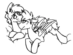 Size: 872x650 | Tagged: safe, artist:artflicker, derpibooru import, rainbow dash, soarin', pegasus, pony, black and white, crossed hooves, cuddling, female, gay, grayscale, half r63 shipping, image, looking at each other, looking at someone, male, monochrome, nuzzling, png, rainbow blitz, rule 63, shipping, simple background, soarinblitz, soarindash, stallion, straight, white background