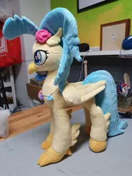 Size: 960x1280 | Tagged: safe, artist:melodisde, derpibooru import, princess skystar, classical hippogriff, hippogriff, my little pony: the movie, beak, female, image, irl, jpeg, photo, plushie, solo, standing