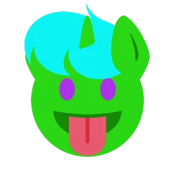 Size: 500x500 | Tagged: artist needed, safe, derpibooru import, oc, oc:green byte, emoji, image, png, tongue out