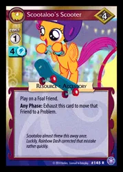 Size: 344x480 | Tagged: safe, derpibooru import, scootaloo, flight to the finish, ccg, crystal games, enterplay, helmet, image, jpeg, merchandise, scooter, solo