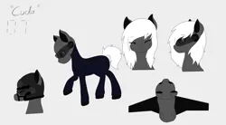 Size: 2723x1501 | Tagged: artist needed, safe, derpibooru import, oc, oc:oh-seven, unofficial characters only, original species, plane pony, pony, clothes, digital art, drone, female, flight suit, gray background, headgear, helmet, image, jumpsuit, looking to the left, mane, mare, plane, png, side view, sideways glance, simple background, solo, solo female, tail, visor, white mane, white tail