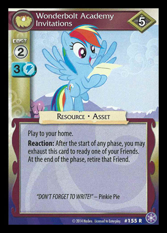 Size: 344x480 | Tagged: safe, derpibooru import, rainbow dash, wonderbolts academy, ccg, crystal games, enterplay, image, jpeg, letter, merchandise, solo