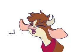 Size: 1000x700 | Tagged: safe, artist:jovalic, derpibooru import, part of a set, cow, them's fightin' herds, arizona (tfh), community related, eyes closed, image, moo, png