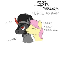 Size: 1000x1000 | Tagged: safe, artist:bifrose, derpibooru import, fluttershy, king sombra, butterscotch, face licking, gay, gay couple, image, licking, male, png, rule 63, shipping, tongue out