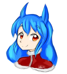 Size: 950x1050 | Tagged: safe, artist:jovalic, derpibooru import, oc, oc:frosty flare, human, clothes, humanized, image, png, pony ears, smiling, sweater