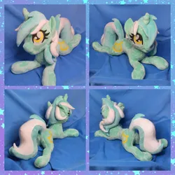 Size: 2048x2048 | Tagged: safe, artist:hellishnya, derpibooru import, lyra heartstrings, pony, unicorn, female, horn, image, irl, jpeg, lying down, mare, photo, plushie, prone, solo