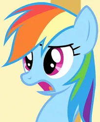 Size: 554x675 | Tagged: safe, derpibooru import, screencap, rainbow dash, pegasus, pony, party of one, season 1, cropped, female, image, mare, png, reaction image, shocked, solo