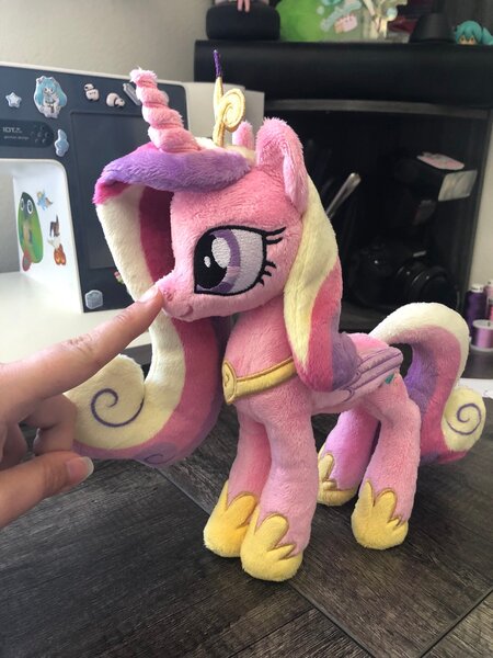 Size: 1536x2048 | Tagged: safe, artist:buttercupbabyppg, derpibooru import, princess cadance, alicorn, pony, boop, female, folded wings, hoof shoes, horn, image, irl, jewelry, jpeg, mare, peytral, photo, plushie, standing, tiara, wings