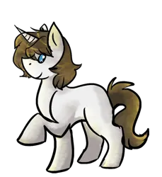 Size: 500x546 | Tagged: safe, artist:dokuyuu, derpibooru import, oc, unofficial characters only, pony, unicorn, commission, image, looking at you, png, raised hoof, side view, simple background, solo, transparent background