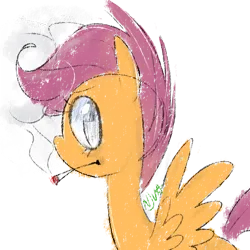 Size: 1024x1024 | Tagged: safe, artist:chandelurres, derpibooru import, pegasus, pony, female, image, png, simple background, smoking, solo, spread wings, transparent background, wings