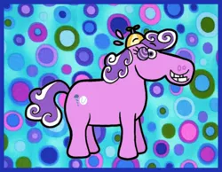 Size: 1134x878 | Tagged: safe, artist:cookie-lovey, derpibooru import, screwball, earth pony, pony, 2011, abstract background, beanie, derp, female, grin, hat, image, jpeg, mare, propeller hat, smiling, solo, style emulation, swirly eyes, the fairly oddparents