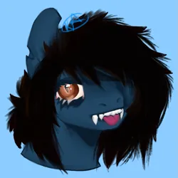 Size: 707x707 | Tagged: safe, artist:revenge.cats, derpibooru import, oc, ponified:oliver sykes, earth pony, pony, undead, zombie, zombie pony, bring me the horizon, bust, fangs, image, male, png, portrait, simple background, solo, stallion