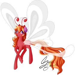 Size: 2063x2063 | Tagged: safe, artist:senpai-satan, derpibooru import, oc, oc:sunset lily, unofficial characters only, breezie, pony, breezie oc, female, image, mare, png, signature, simple background, solo, transparent background, wings