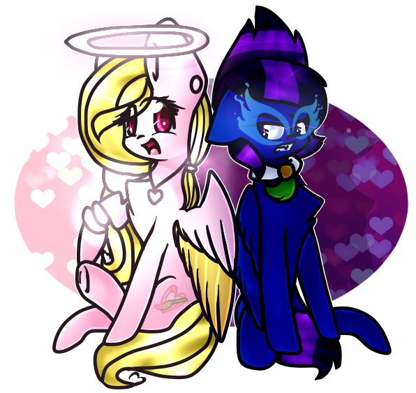 Size: 596x563 | Tagged: safe, artist:angellightyt, artist:doctresswhooves11, derpibooru import, oc, oc:angel light, unofficial characters only, pegasus, pony, chest fluff, collaboration, duo, female, halo, image, mare, pegasus oc, png, simple background, smiling, transparent background, wings