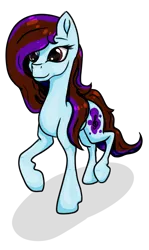 Size: 447x748 | Tagged: safe, artist:nutmeg04, derpibooru import, oc, oc:nutmeg, unofficial characters only, earth pony, pony, female, image, looking offscreen, mare, multicolored hair, png, simple background, smiling, solo, transparent background, trotting