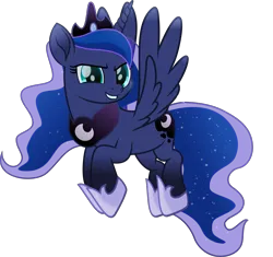 Size: 7084x6658 | Tagged: safe, artist:lincolnbrewsterfan, derpibooru import, part of a set, princess luna, alicorn, pony, derpibooru, series:apri(luna) fools!, .svg available, absurd resolution, april fools, april fools 2023, blue eyes, blue mane, blue tail, clothes, crown, cyan eyes, derpibooru exclusive, determination, determined, determined face, determined look, determined smile, ethereal mane, ethereal tail, female, flowing mane, flowing tail, flying, grin, horn, image, inkscape, jewelry, long horn, long mane, long tail, looking at you, mare, meta, moon, movie accurate, part of a series, peytral, png, regalia, shoes, simple background, smiling, smiling at you, solo, spread wings, tail, teal eyes, transparent background, vector, wings