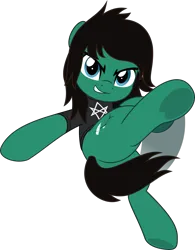 Size: 3897x4999 | Tagged: safe, artist:jhayarr23, derpibooru import, ponified, earth pony, pony, bring me the horizon, clothes, commission, image, kick, looking at you, png, shirt, simple background, smiling, smirk, solo, t-shirt, tom sykes, transparent background, underhoof, undershirt, ych result