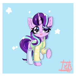 Size: 2000x2000 | Tagged: safe, artist:jubyskylines, derpibooru import, starlight glimmer, pony, unicorn, :3, :p, clothes, cute, female, glimmerbetes, hoodie, image, mare, png, socks, solo, tongue out