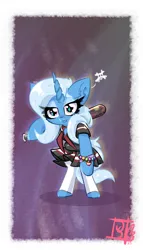 Size: 2000x3500 | Tagged: safe, artist:jubyskylines, derpibooru import, trixie, pony, unicorn, baseball bat, bipedal, bracelet, clothes, dress, female, image, implied lesbian, implied shipping, implied startrix, jewelry, lesbian pride flag, mare, png, pride, pride flag, skirt