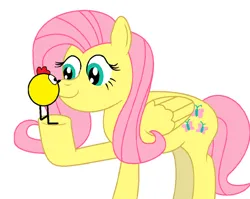 Size: 1003x797 | Tagged: artist needed, safe, derpibooru import, fluttershy, pegasus, crossover, image, jpeg, peep and the big wide world, smiling