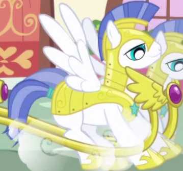 Size: 359x335 | Tagged: safe, derpibooru import, screencap, pegasus, pony, friendship is magic, armor, background character, background pony, carriage, cropped, duo, image, male, pegasus royal guard, png, royal guard, royal guard armor, solo focus, spread wings, stallion, wings