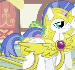 Size: 1070x1005 | Tagged: safe, derpibooru import, screencap, pegasus, pony, friendship is magic, armor, background character, background pony, cropped, duo, folded wings, image, male, pegasus royal guard, png, royal guard, royal guard armor, solo focus, stallion, wings
