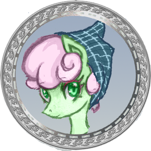 Size: 596x599 | Tagged: safe, artist:saby, derpibooru import, oc, oc:rose ribband, unofficial characters only, pony, bust, character token, clothes, derpibooru exclusive, female, headscarf, image, png, roleplay illustration, rule 63, scarf, serious, solo, the last summer