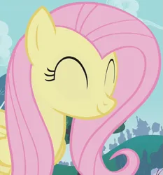 Size: 599x644 | Tagged: safe, derpibooru import, screencap, fluttershy, pegasus, pony, dragonshy, season 1, ^^, cropped, cute, eyes closed, female, hnnng, image, mare, png, shyabetes, smiling, solo