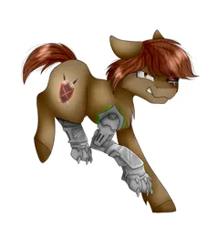 Size: 1341x1402 | Tagged: safe, artist:midnightmagic15, derpibooru import, oc, unofficial characters only, cyborg, earth pony, pony, amputee, angry, image, jpeg, looking at you, prosthetic leg, prosthetic limb, prosthetics, snarling, solo