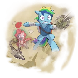 Size: 1024x1024 | Tagged: safe, artist:stupjam, derpibooru import, pinkie pie, rainbow dash, pony, female, image, mare, parody, png, rainbow scout, simple background, team fortress 2, transparent background