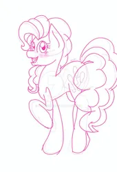 Size: 600x880 | Tagged: safe, artist:fluterloo, derpibooru import, pinkie pie, earth pony, pony, female, image, jpeg, mare, simple background, sketch, solo, watermark