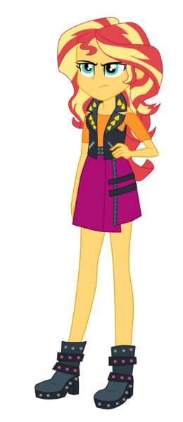 Size: 1900x4378 | Tagged: safe, artist:gmaplay, derpibooru import, sunset shimmer, human, equestria girls, equestria girls series, adorkable, cute, dork, female, i'm not cute, image, png, shimmerbetes, simple background, solo, sunset shimmer is not amused, transparent background, unamused