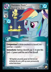 Size: 344x480 | Tagged: safe, derpibooru import, rainbow dash, castle sweet castle, ccg, enterplay, equestrian odysseys, image, jpeg, merchandise, solo, trophy