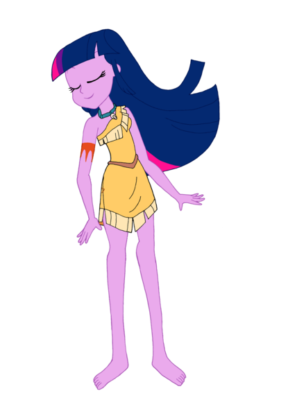 Size: 1024x1482 | Tagged: safe, artist:renthegodofhumor, derpibooru import, twilight sparkle, human, equestria girls, clothes, cosplay, costume, image, png, pocahontas