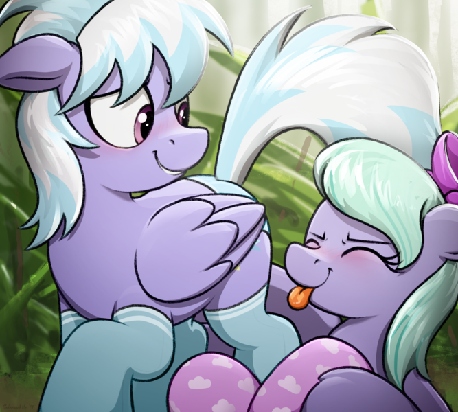 Size: 3334x3000 | Tagged: safe, artist:selenophile, derpibooru import, cloudchaser, flitter, pegasus, pony, art pack:sprinkler party, :p, blushing, clothes, cute, eyes closed, female, flitterbetes, high res, image, mare, png, socks, tongue out