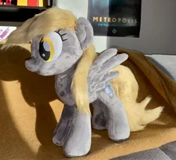 Size: 2048x1868 | Tagged: safe, artist:rtryart, derpibooru import, derpy hooves, pegasus, pony, female, image, irl, jpeg, mare, photo, plushie, smiling, solo, spread wings, standing, wings