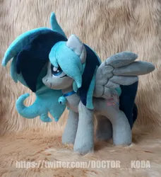 Size: 1920x2105 | Tagged: safe, artist:doctorkoda, derpibooru import, oc, unofficial characters only, pegasus, pony, bell, collar, commission, female, image, irl, jpeg, mare, photo, plushie, solo, spread wings, standing, wings